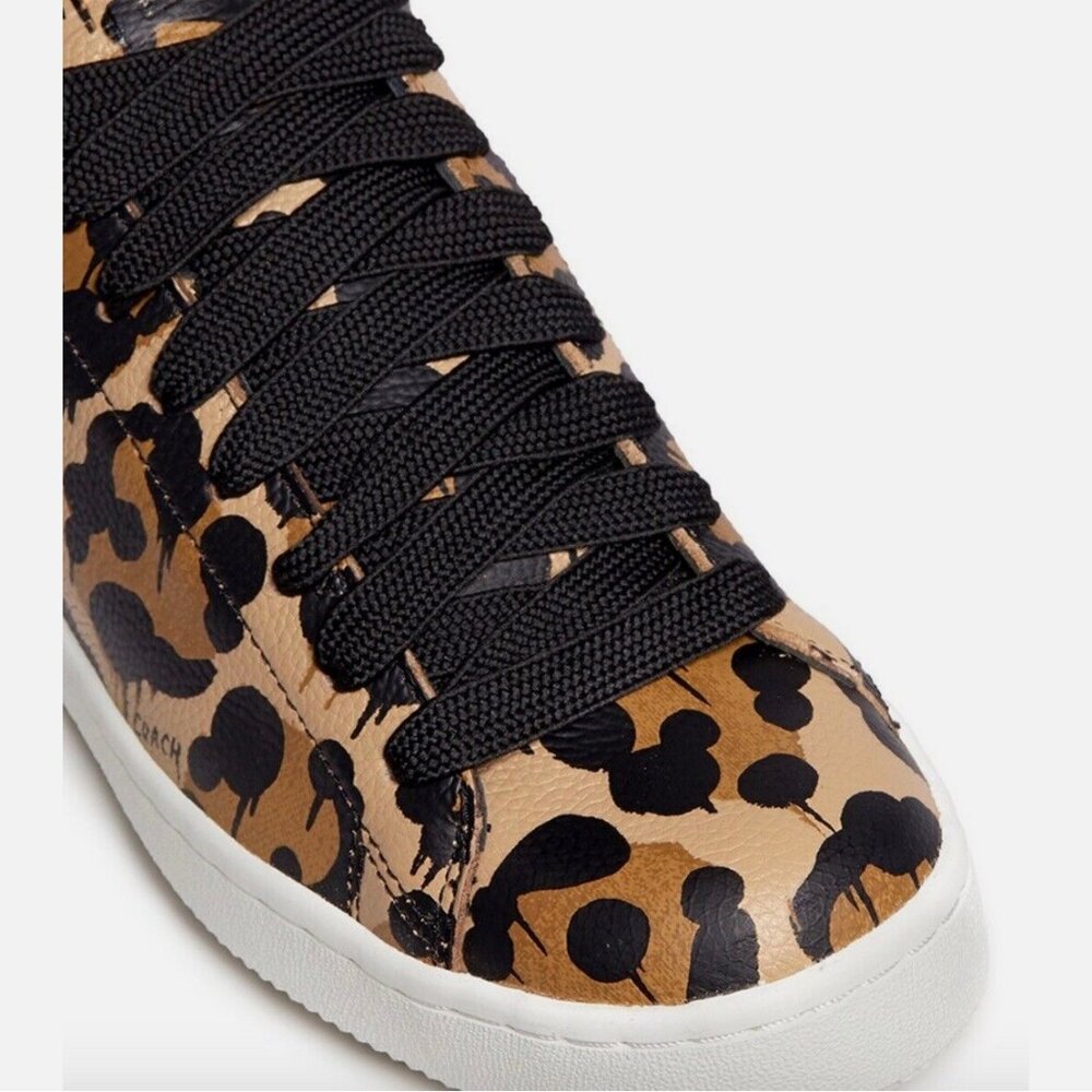 NWOB Coach Pebble Leather Wild Beast Print Lace Up Lo Top Sneakers - Picture 6 of 8